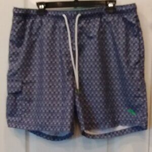 Tommy Bahama Purple Palm Tree Pattern Lined Swim Trunks Size XL